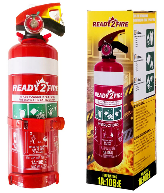 Ready2Fire Fire Extinguisher 1kg with Bracket ABE Dry Powder Car Home Caravan