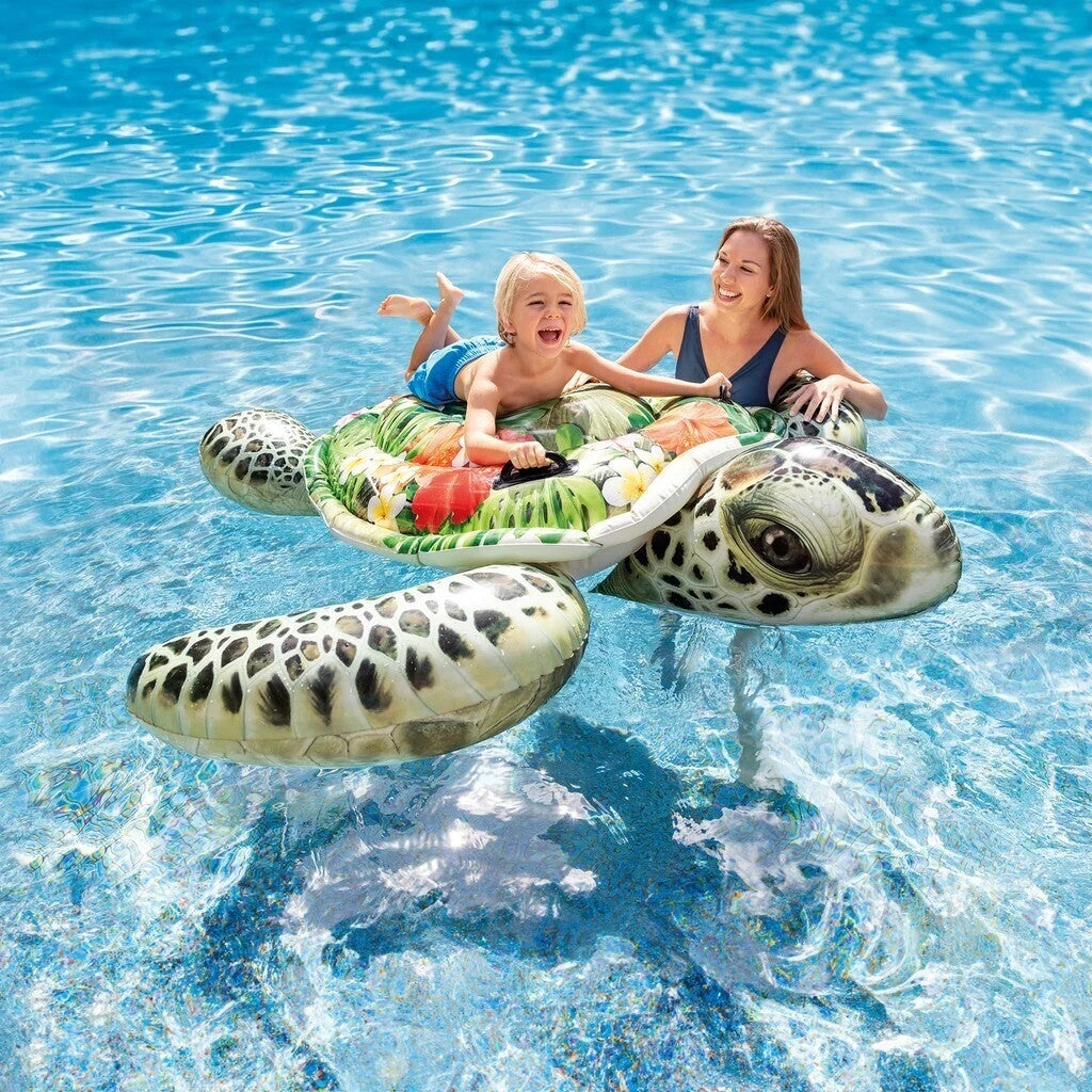 Intex Turtle Kids Inflatable Ride On Swimming Pool Floats 1.9M Water Raft 3y+