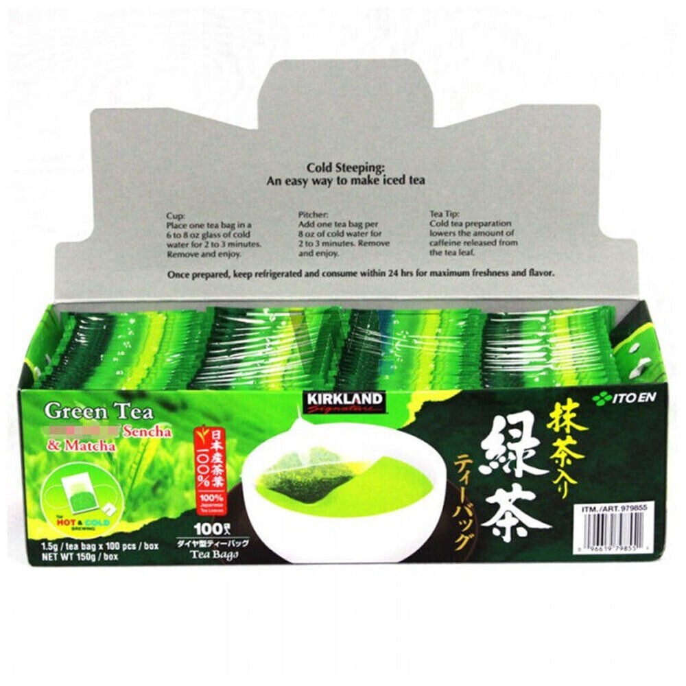 Kirkland ITO EN Japanese Green Tea Bags Matcha Blend Leaves 100 Pack Tea Bag