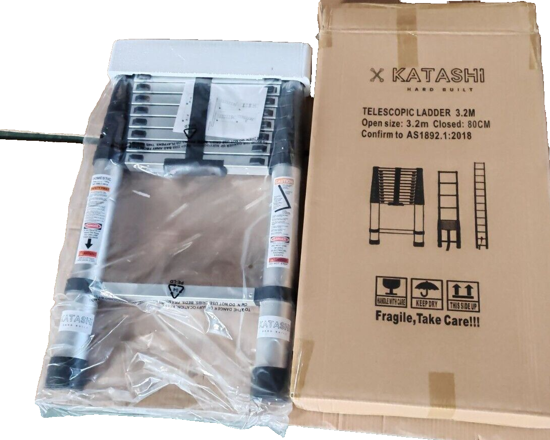 Katashi Telescopic Ladder 3.2M Step Aluminium Extension Portable