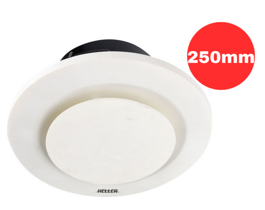Heller Exhaust Fan 250mm Ventilating Ducted Round Ceiling Bathroom Air Flow