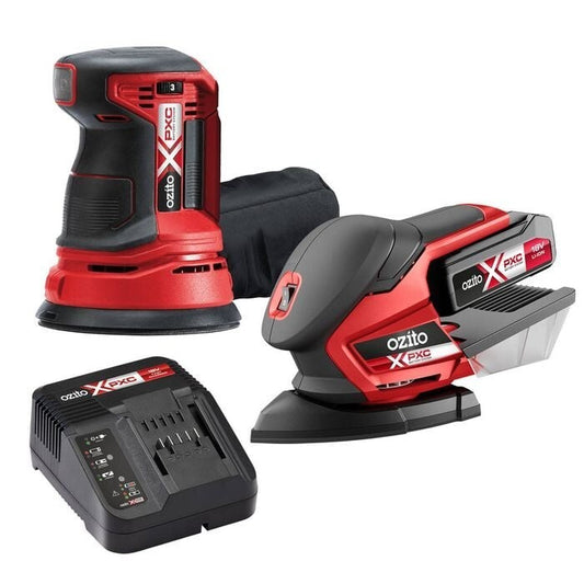 Ozito PXC Twin Sander Kit Polisher w/ 2.5AH Li-Ion Battery Compact Fast Charger