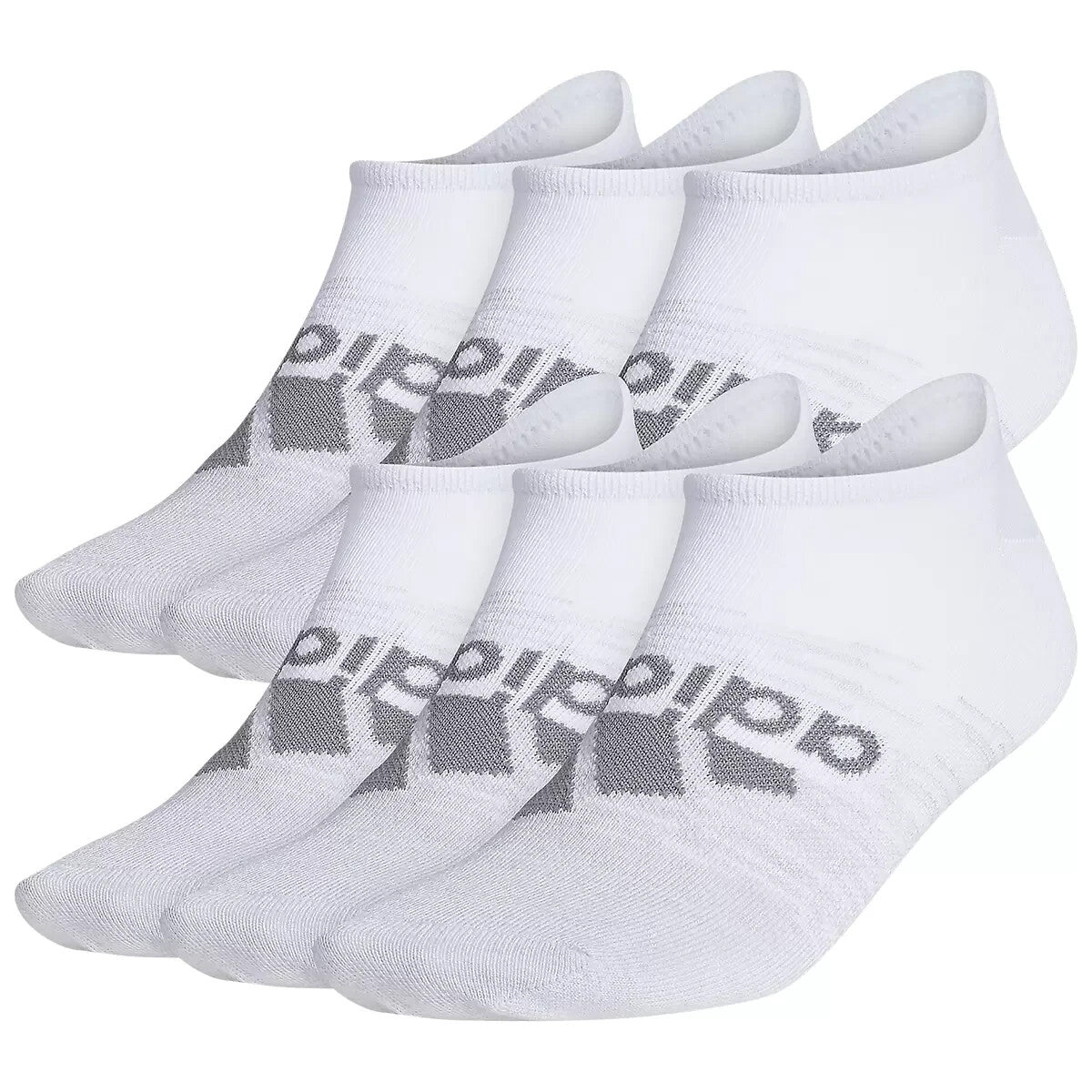 Adidas Men's No Show Socks Superlite Compression Size 6 - 12 White 6 Pairs