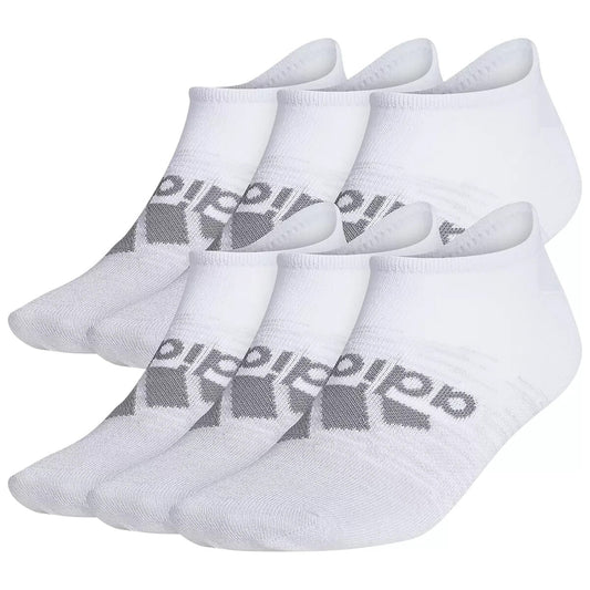 Adidas Men's No Show Socks Superlite Compression Size 6 - 12 White 6 Pairs