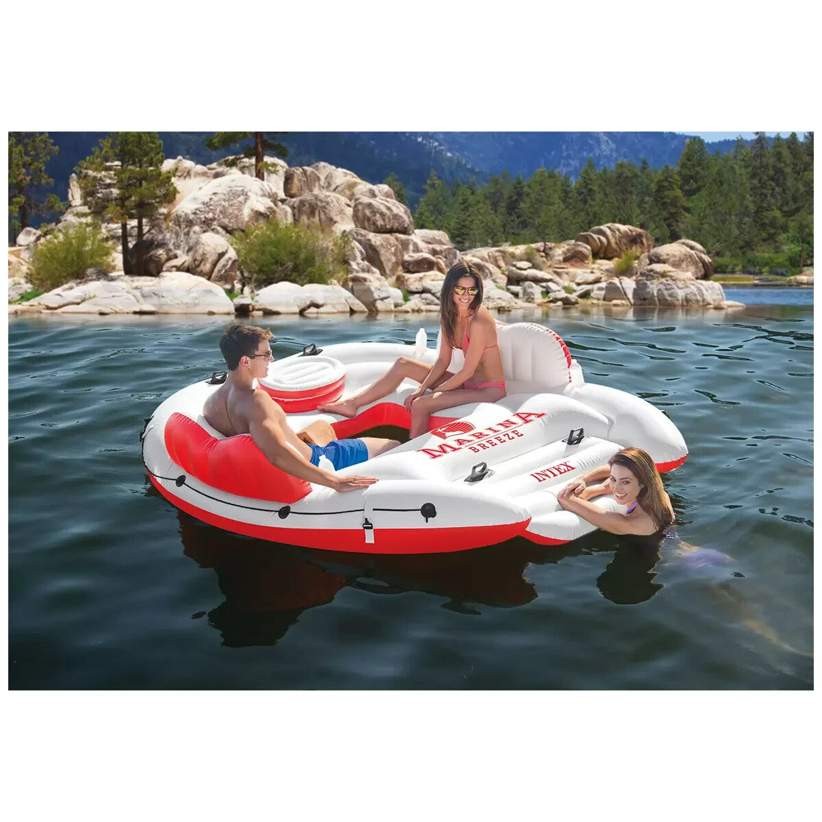Intex Inflatable Island Float Marina Breeze Raft Ride On Water River Pool 259cm