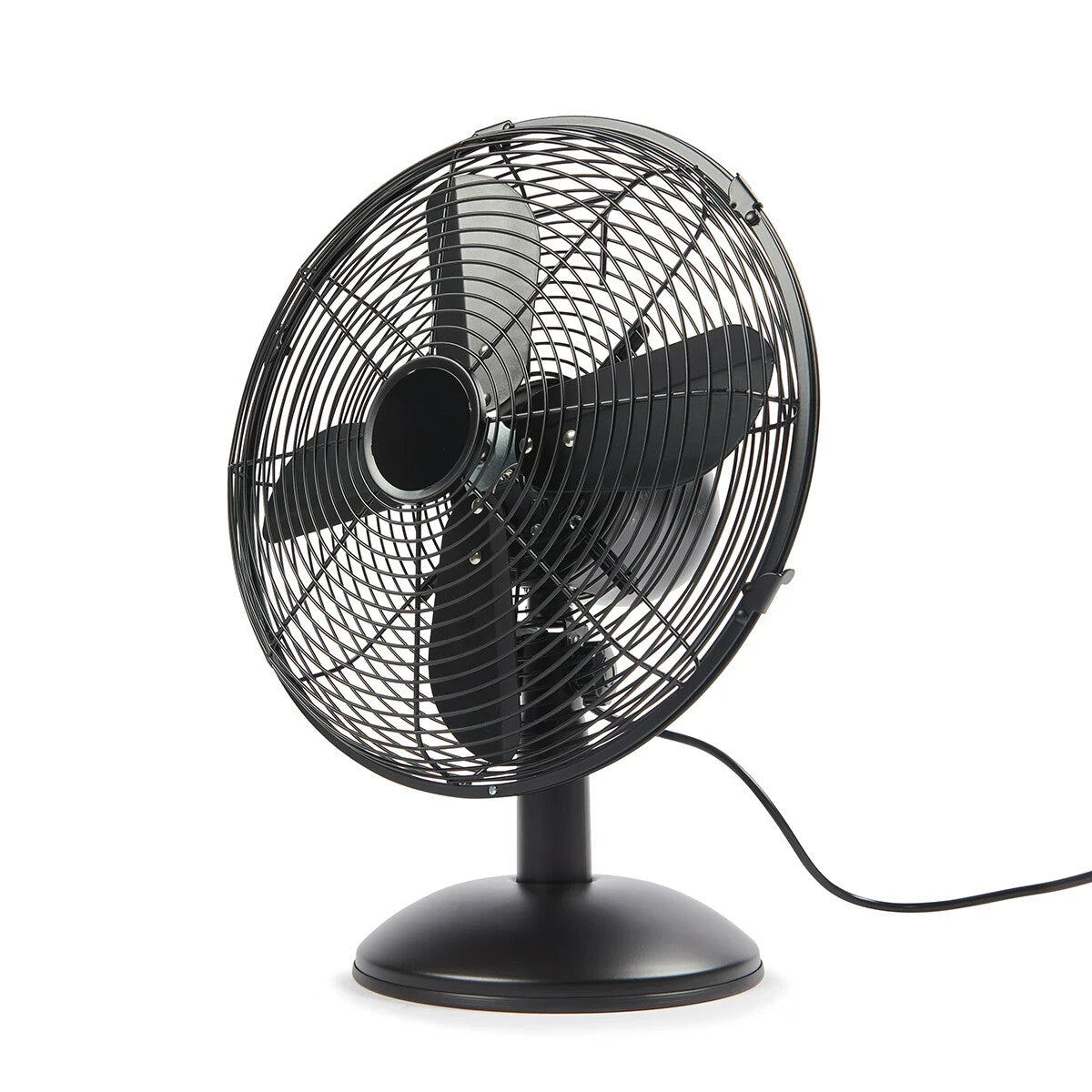 Desk Fan 30cm Tilt Adjust Speed Bench Air Cooler Oscillating Metal Black