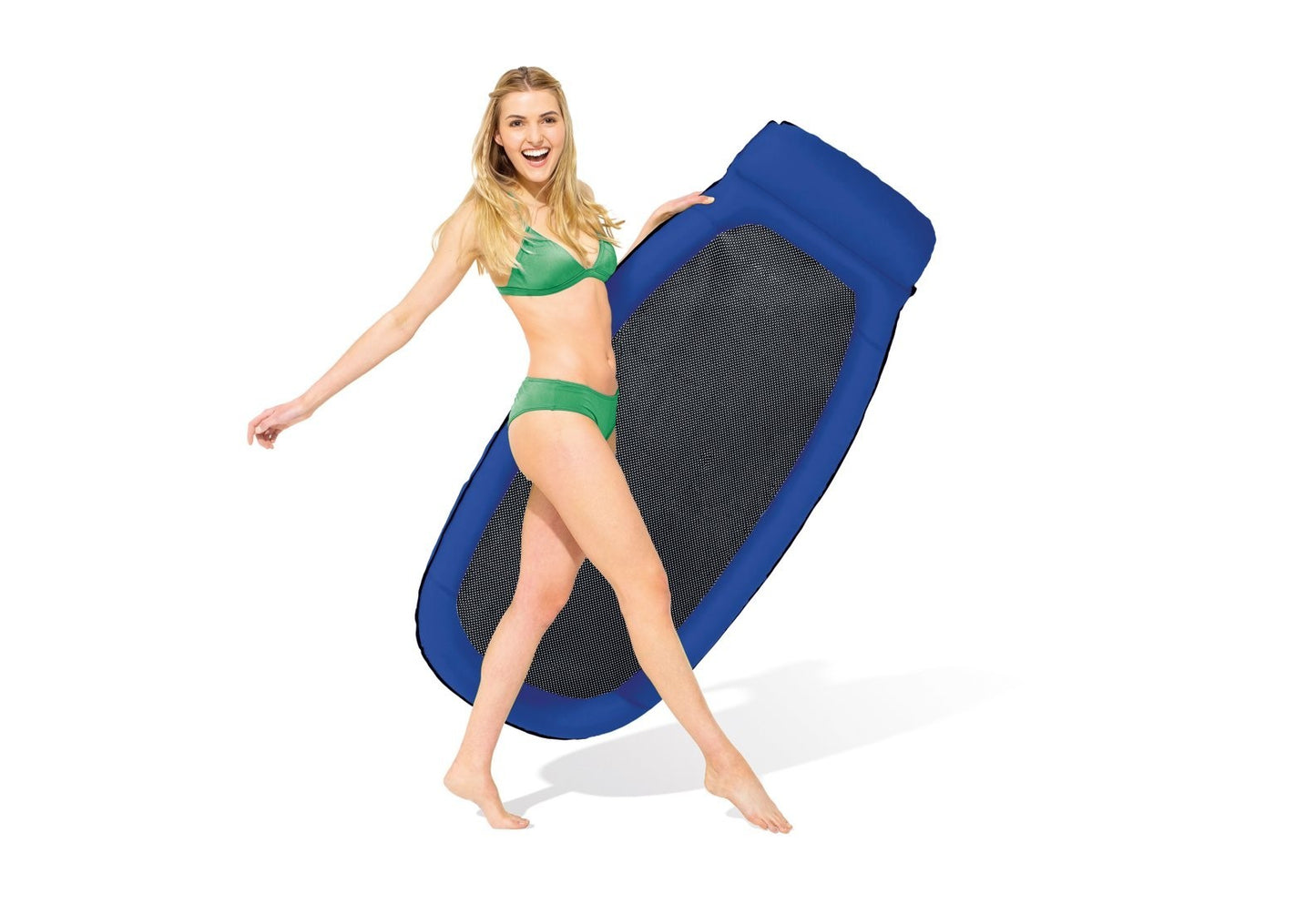 Intex Mesh Mats Inflatable Pool Lounge Mattress Float Raft with Head Rest Adult