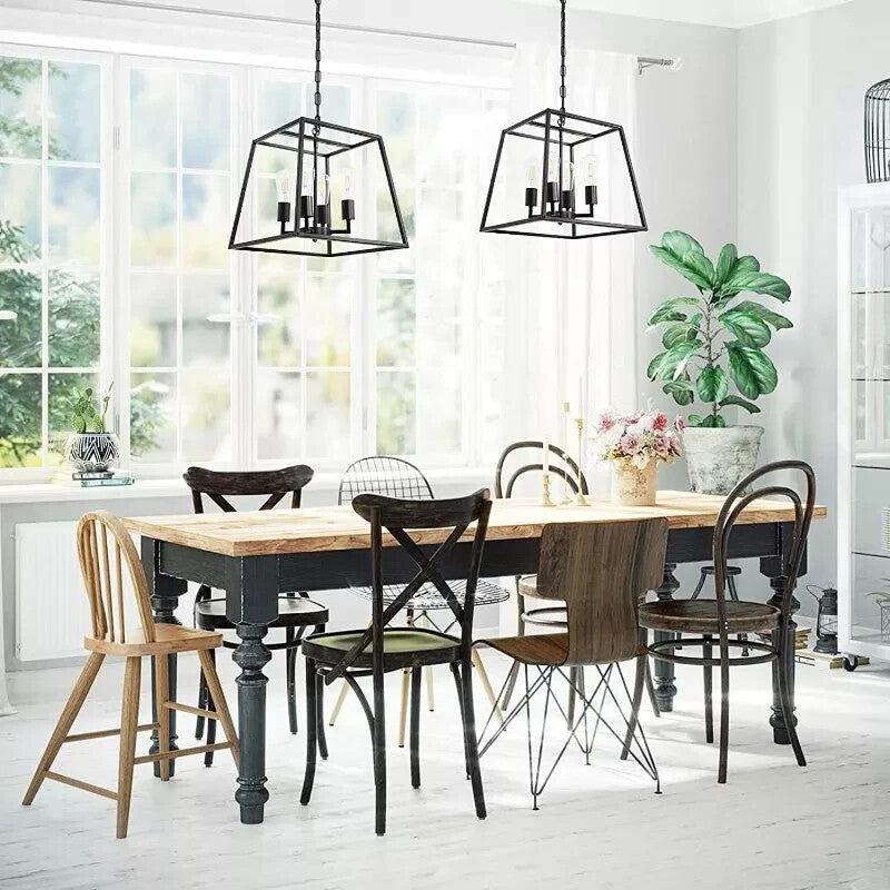 Artika Carter Pendant 4 Lights Chandelier Industrial Kitchen Hanging Dining