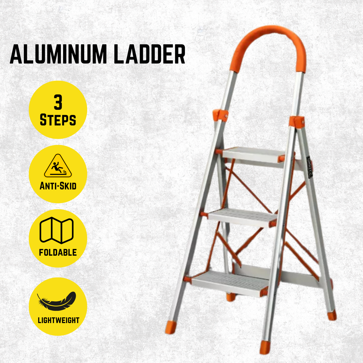 Katashi 3 Step Ladder Aluminium Multi Purpose Folding Light Weight Platform