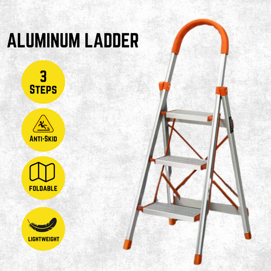 Katashi 3 Step Ladder Aluminium Multi Purpose Folding Light Weight Platform
