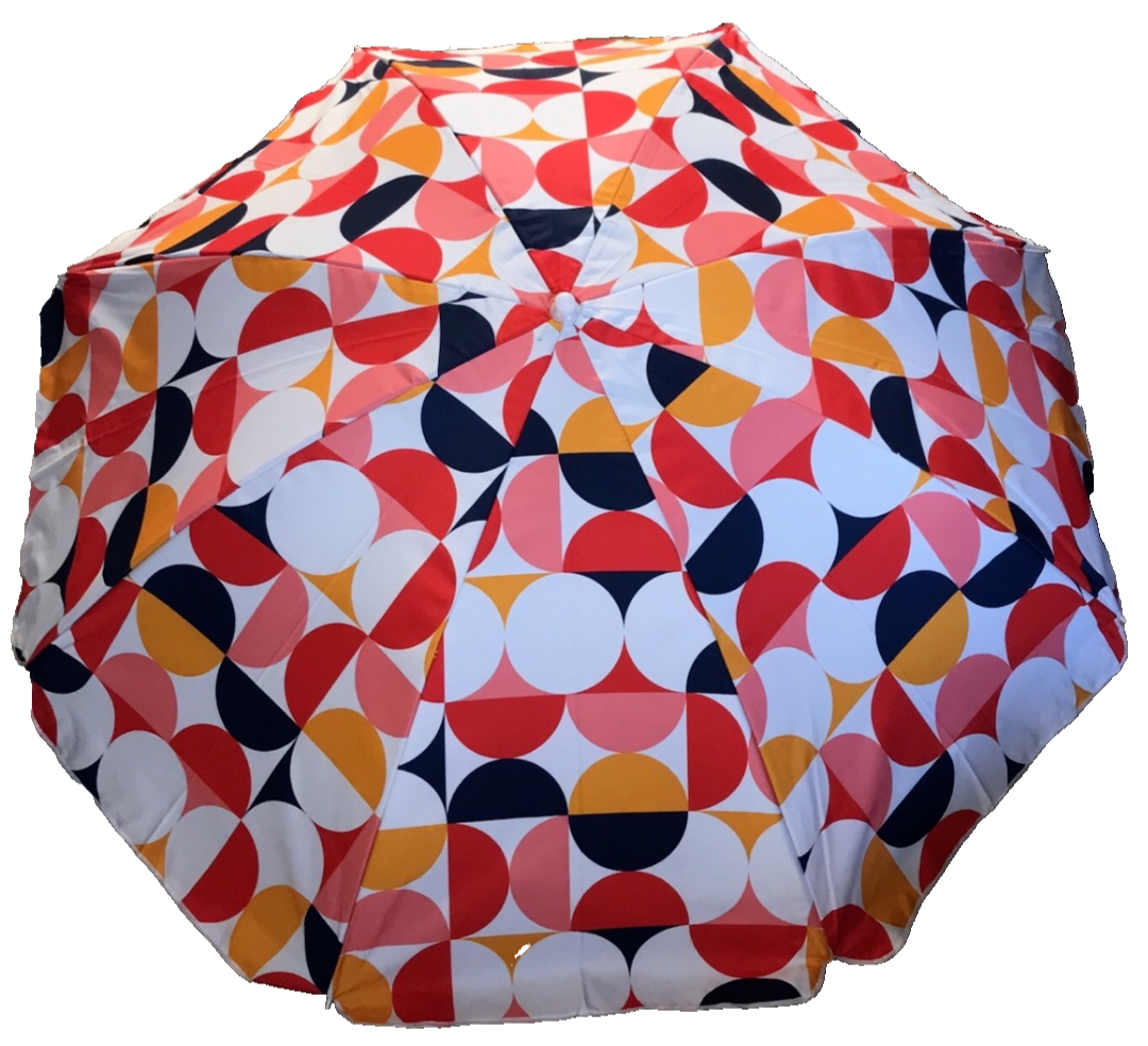 Marquee 2m Beach Umbrella Portable Canopy Sun Protection Shade Geometric Pattern