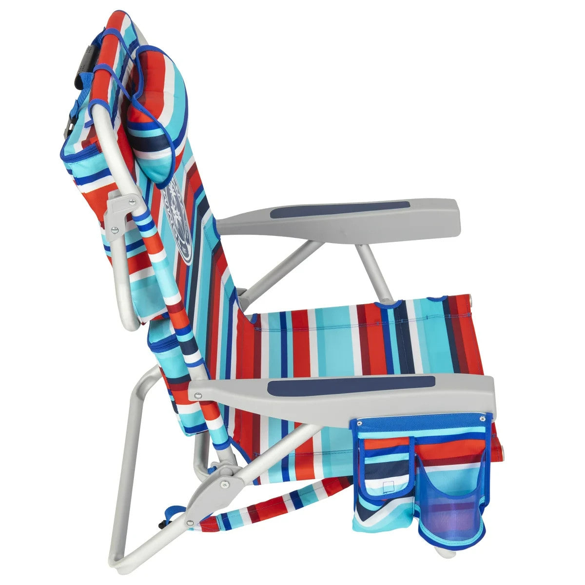 2x Tommy Bahama Backpack Cooler Beach Chair Seat Pockets Summer Camping Red/Blue
