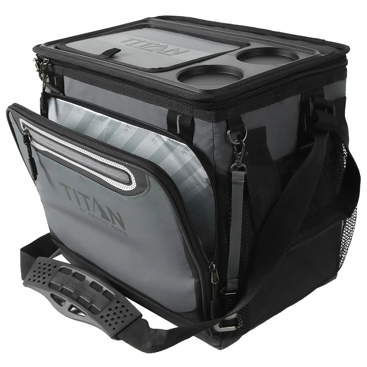 Titan By Arctic Zone 40 Can Cooler Insulated CollapsibleCamping Hiking Bag Grey