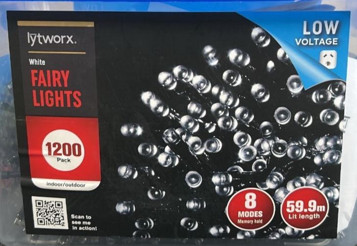 Lytworx Fairy Lights White 1200 LED Low Voltage String Christmas Decoration