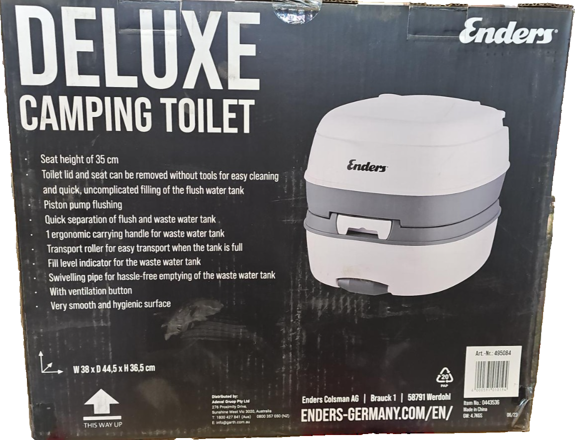 Enders Deluxe Camping Toilet Portable Seat Mobile WC Caravan Cmping 17L Waste