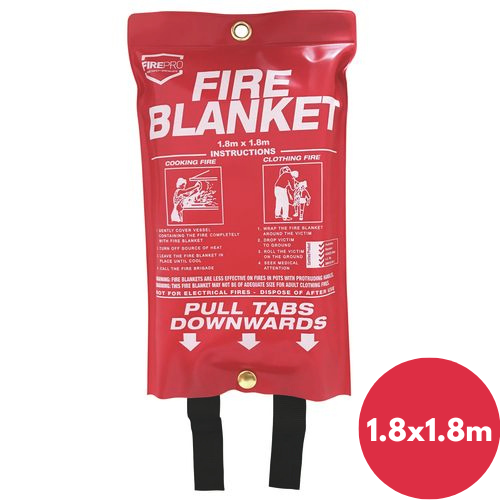 FirePro Fire Blanket 1.8 x 1.8m  Emergency Flame Extinguisher Kitchen Office Car