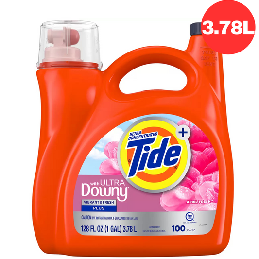 Tide With Ultra Downy April Fresh Liquid Laundry Detergent 100 Loads 3.78L