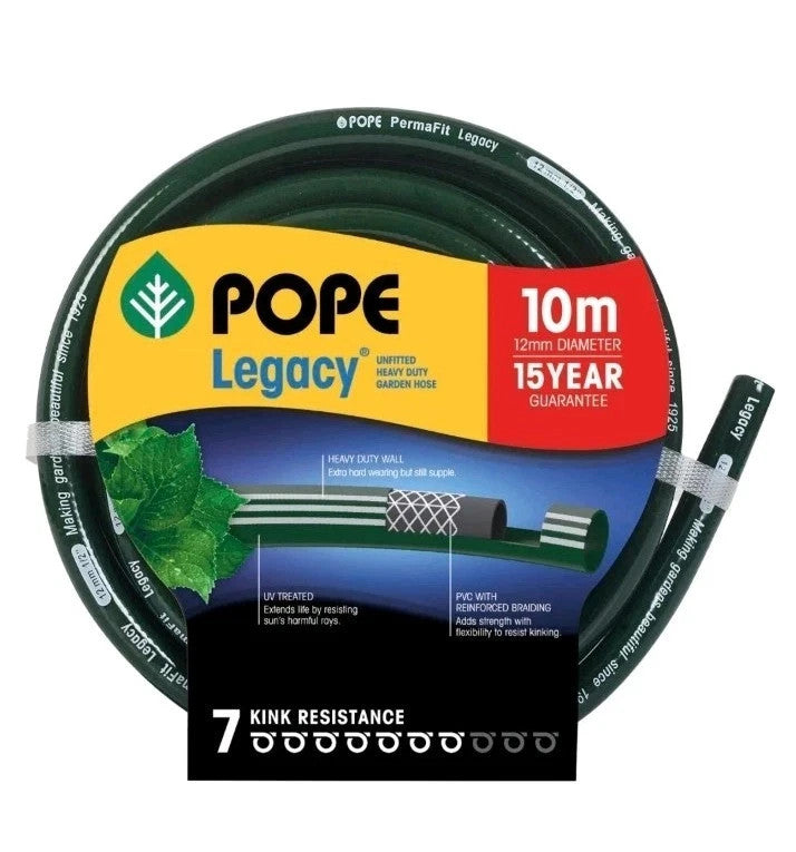 Pope Legacy 12mm x 10m Legacy Garden Hose Watering Lawn Car Wash Water Hosepipe
