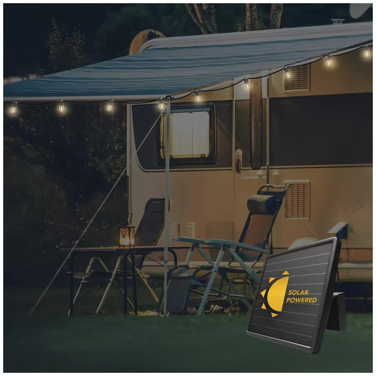 Sunforce 15 LED Solar String Lights Powered Outdoor Waterproof w/ Remote 10.67M