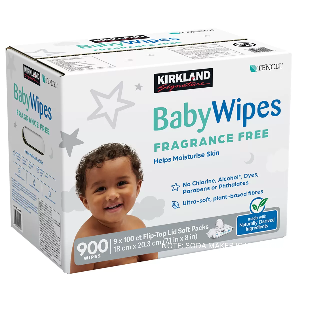 Kirkland Signature Tencel Baby Wipes Fragrance Free Towelettes 2 x 900 Pull