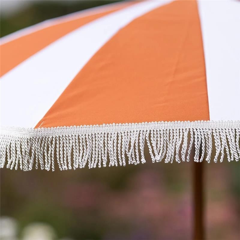 Marquee Beach Umbrella Tassel Picnic Portable Sun Protection 1.6m Flame