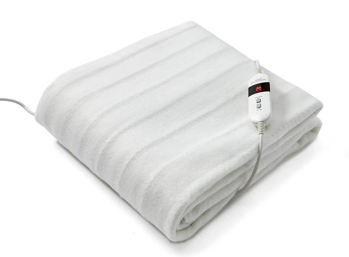 Electric Blanket Single Bed Fitted Heated Electric Polyester Under Throw Bedding