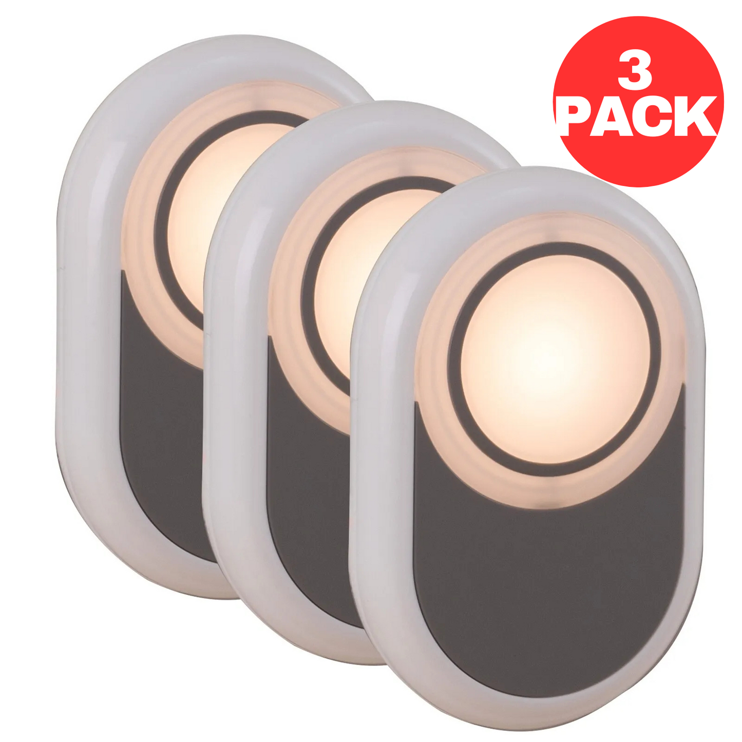 Arlec 240V Night Light Plug In LED Dusk to Dawn Switch Indoor Warm White 3 Pack