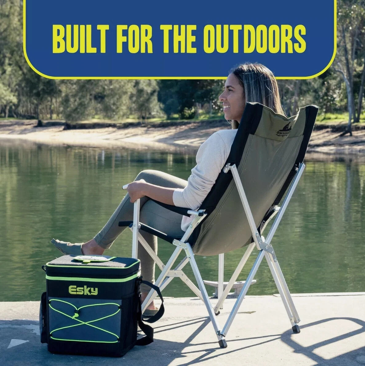 Esky Cooler Bag 30 Can Hybrid Hard Inner Insulated Lining Ice Brick Lunch Drink