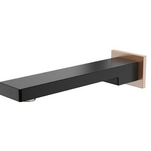 Mondella Signature 200mm Bath Spout Bathroom Sink Black & Rose Gold WELS