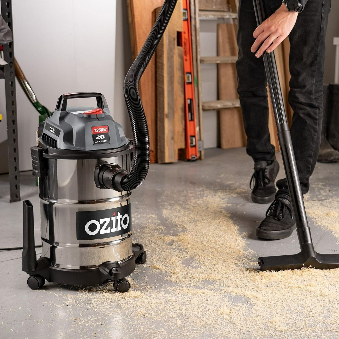 Ozito Vacuum Wet And Dry 20L Cleaner Corded Floor Carpet Car Portable Vac 1250W