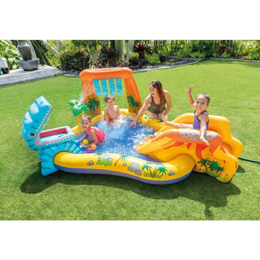 Intex Dinosaur Play Center Inflatable Swimming Pool Outdoor Water Park with Slid