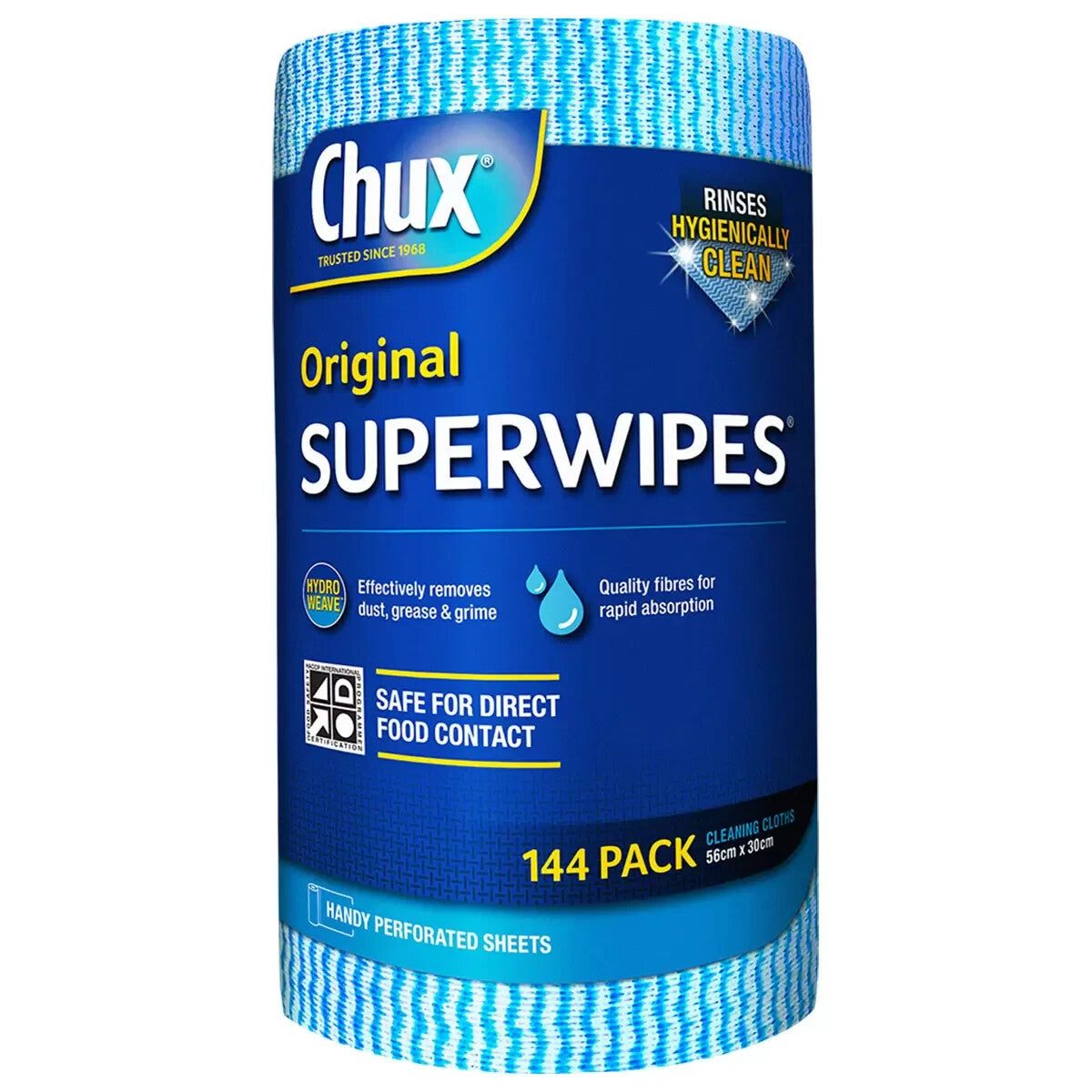 Chux Original Superwipes Cleaning Cloth Wipe Reusable Kitchen Roll 144 Pack Bulk
