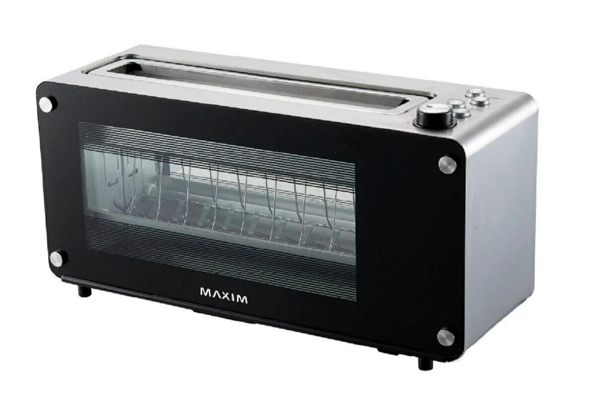 Maxim 2 Slice Toaster  Electric Oven Heater Glass Bread Bagel Jaffle Defrost