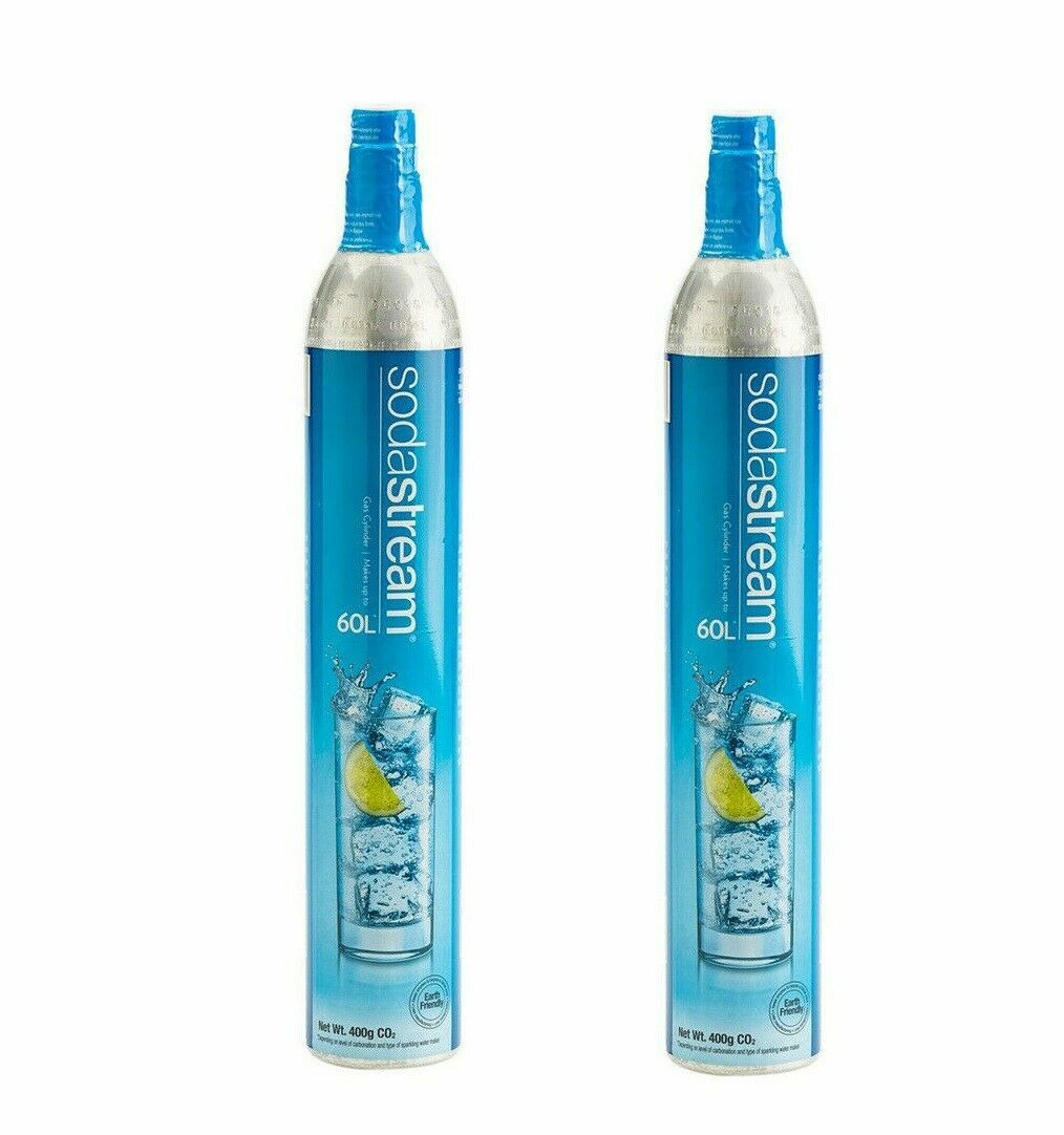 60L Sodastream Spare Gas Cylinder Refill Soda Stream Maker Beverages Pack of 2