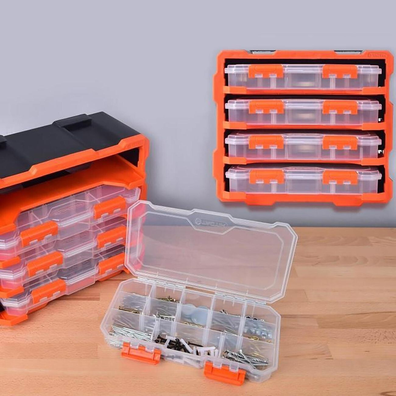 Tactix 13 Compartment Storage Box Removable Dividers Detachable Tool Organiser