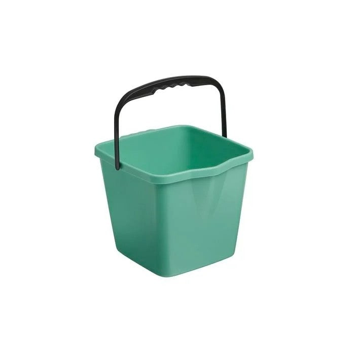 Ezy Storage Square Bucket with Handle Heavy Duty Plastic Spout Water 12L
