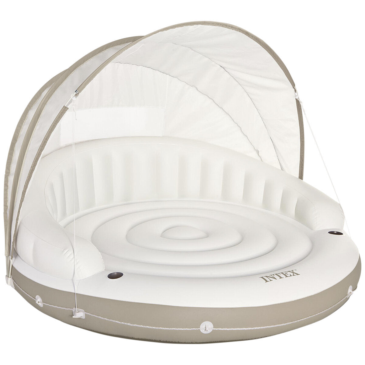 Intex Inflatable Canopy Island Pool Float Lounge Mattress Sun Shade 199x150cm