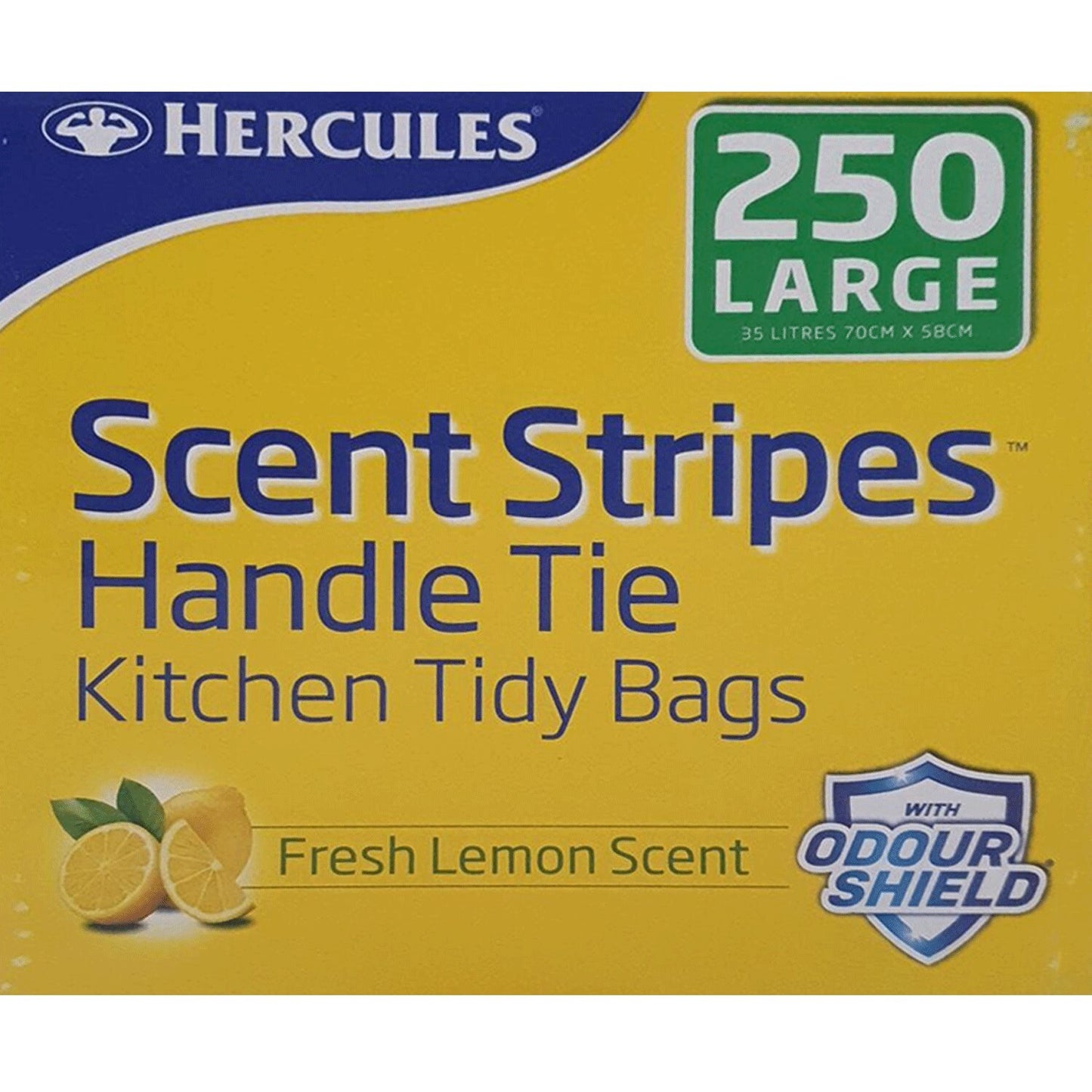 250 Hercules Kitchen Tidy Bags Scent Disposable Large Handle Tie Garbage Bag 35L