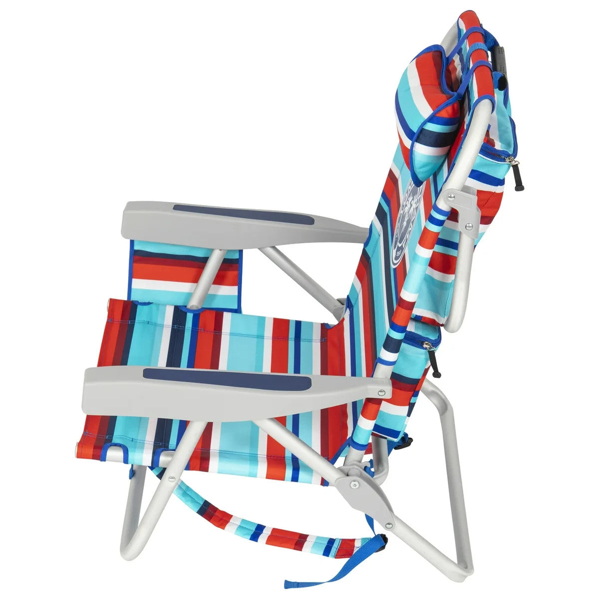 2x Tommy Bahama Backpack Cooler Beach Chair Seat Pockets Summer Camping Red/Blue