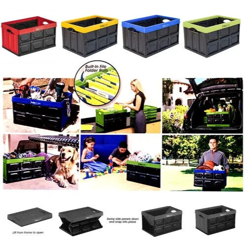 Instacrate Collapsible Crate Storage Foldable Container Solution 46L Yellow