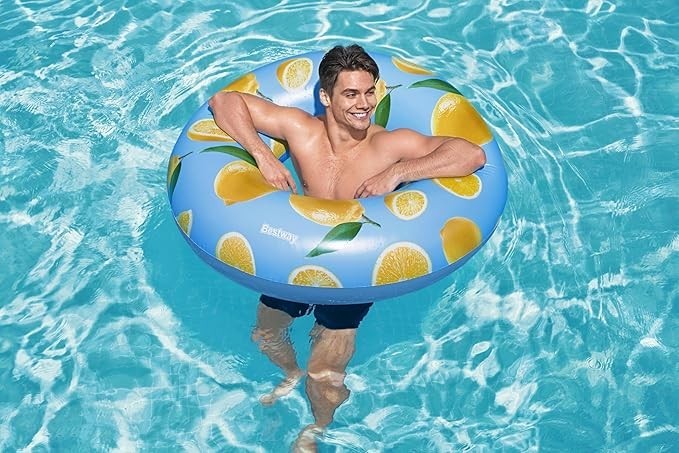 Bestway H2OGO! Scentsational Lemon Swim Ring Inflatable Pool Tube Water Float
