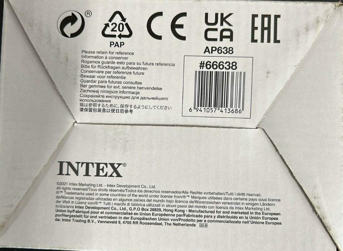 Intex Quickfill Battery Air Pump w/ Nozzles for Inflatable Swimming Pool Bed Toy