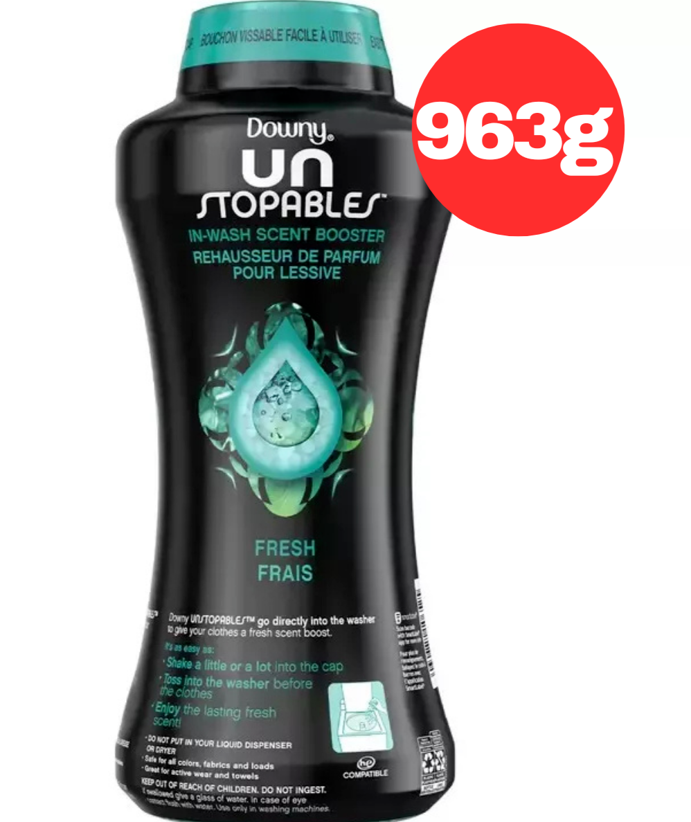 Downy Unstopables Fabric Softener Fresh Frais Booster Bead Scent Laundry 963g