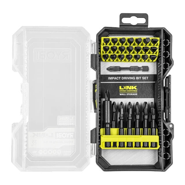 Ryobi Impact Link Driving Bit Set System Compatible Wall Storage 35-Piece