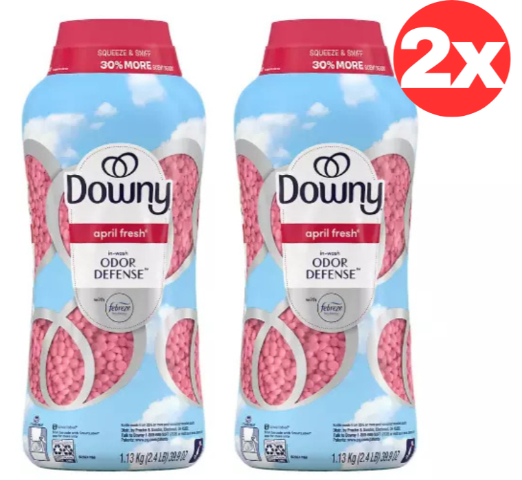 Downy Beads April Fresh Odor Defense in Wash Scent Laundry Beads 2 x 1.13kg new