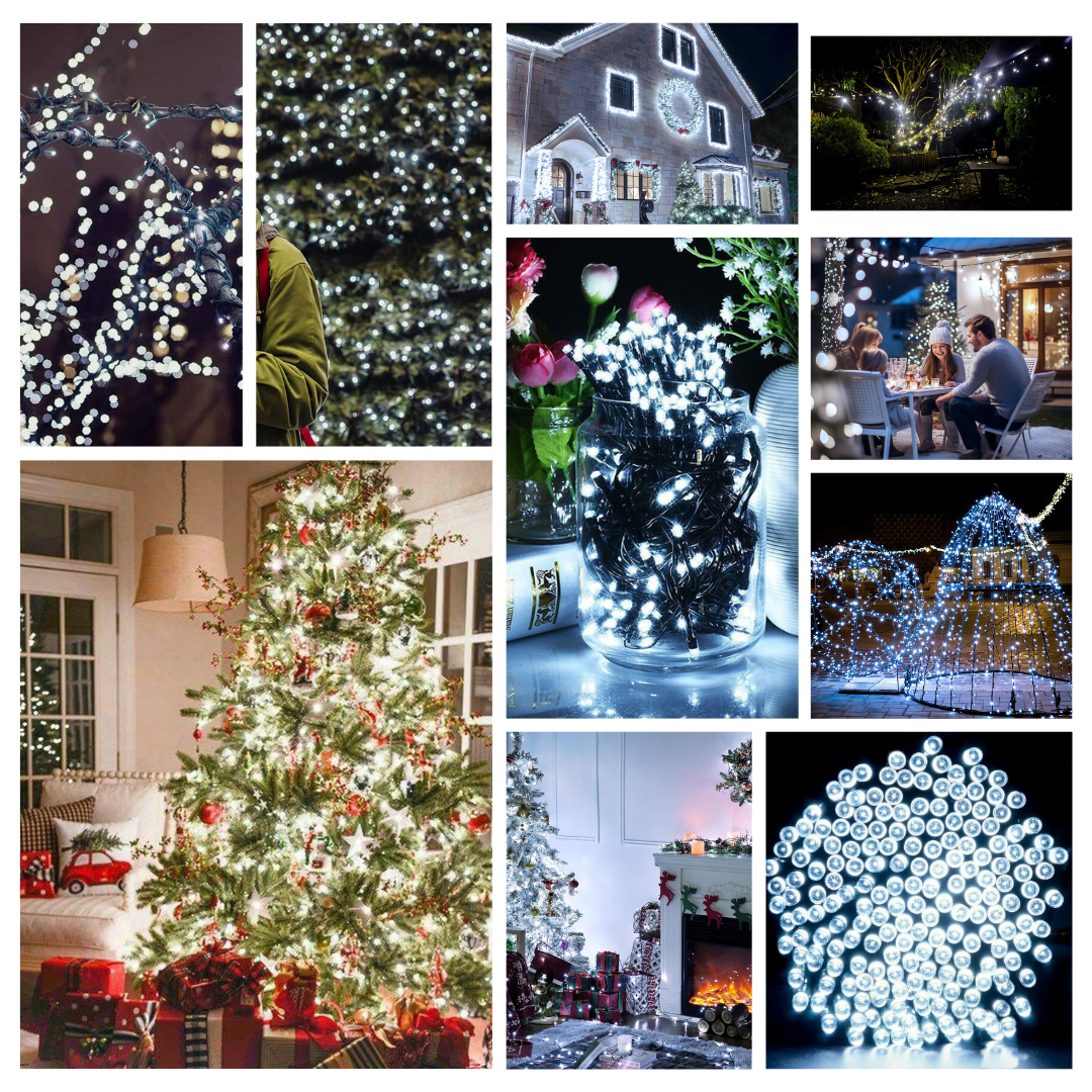 2x Lytworx 250 White LED Fairy Lights Christmas String Light Decoration 12.4m