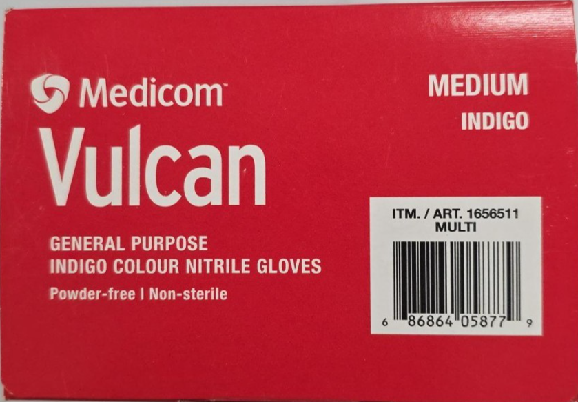 2x Medicom Vulcan Nitrile Gloves Disposable General-Purpose Medium 150 Count