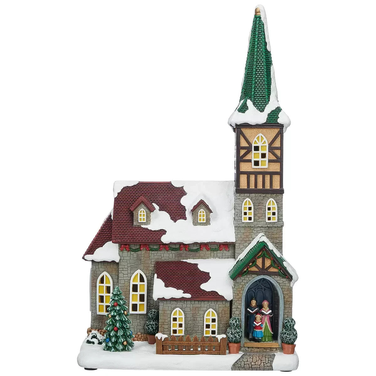 Christmas Village Figurines House with Lights and Music Decoration 30 Pieces
