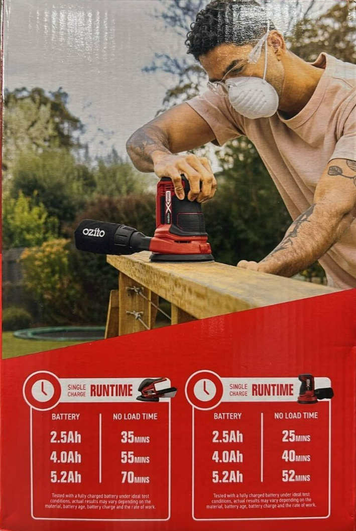 Ozito PXC Twin Sander Kit Polisher w/ 2.5AH Li-Ion Battery Compact Fast Charger