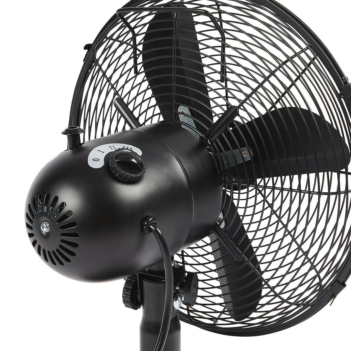 Desk Fan 30cm Tilt Adjust Speed Bench Air Cooler Oscillating Metal Black